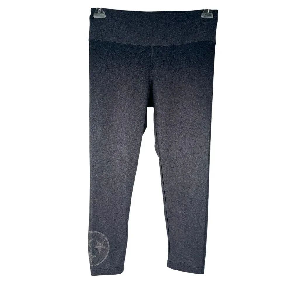 Tennessee Tri Star Leggings Womens Size M Gray Fleet Feet Sports Cropped Active